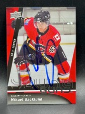 2009-10 Upper Deck Young Guns Mikael Backlund #454 Rookie RC SIGNED IP AUTO