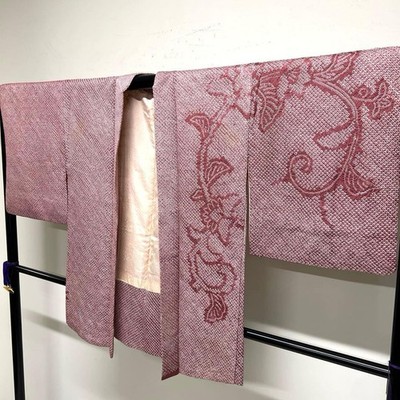 Japanischer Kimono Haori Full Draw Flower Dull Pink 041T