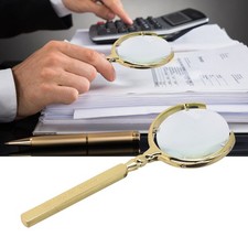 Handheld Magnifier Reading Magnifying Glass Metal Handle for Map Newspaper