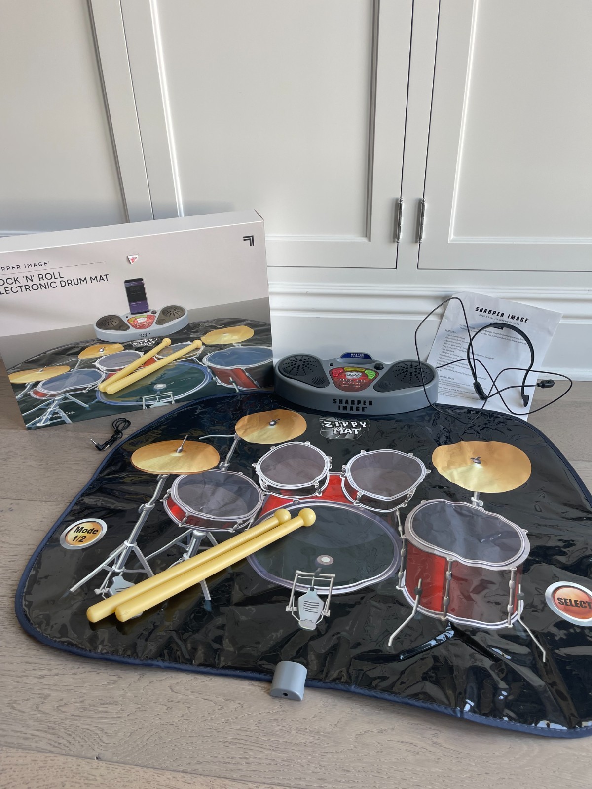 SHARPER IMAGE Rock 'N' Roll Electronic Drum Mat - Portable Electronic Drum Pad