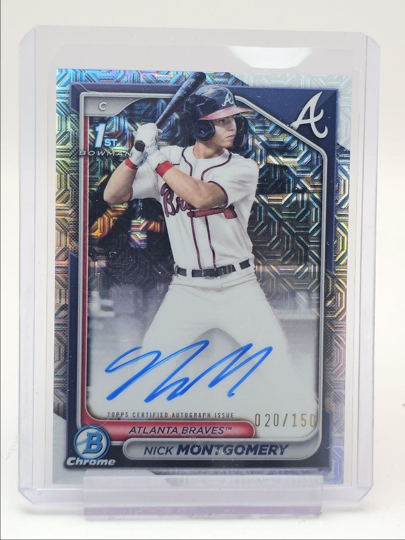 NICK MONTGOMERY 2024 BOWMAN CHROME 1ST CHOICE HTA BRAVES AUTO /150 Q5361
