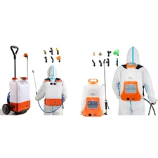 Battery Powered Backpack Sprayer with Wheel 4 Gal Tank 0-94 PSI Adjustable