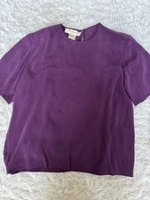 Chas Reed & Co. women's sz. 8 purple 100% silk blouse. Beautiful, pretty color