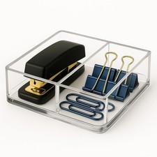Paper Clip Holder w/ Adjustable Compartment includes Premium Gift Box. Great ...