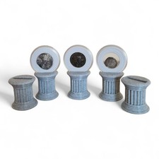 Metal Detecting Coin Capsule Display Stand Marble effect column. set of 5.