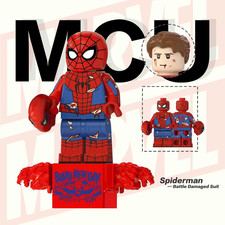 Custom Spider Man Battle Damaged Suit Minifigure, New/Mint Birthday for him kids