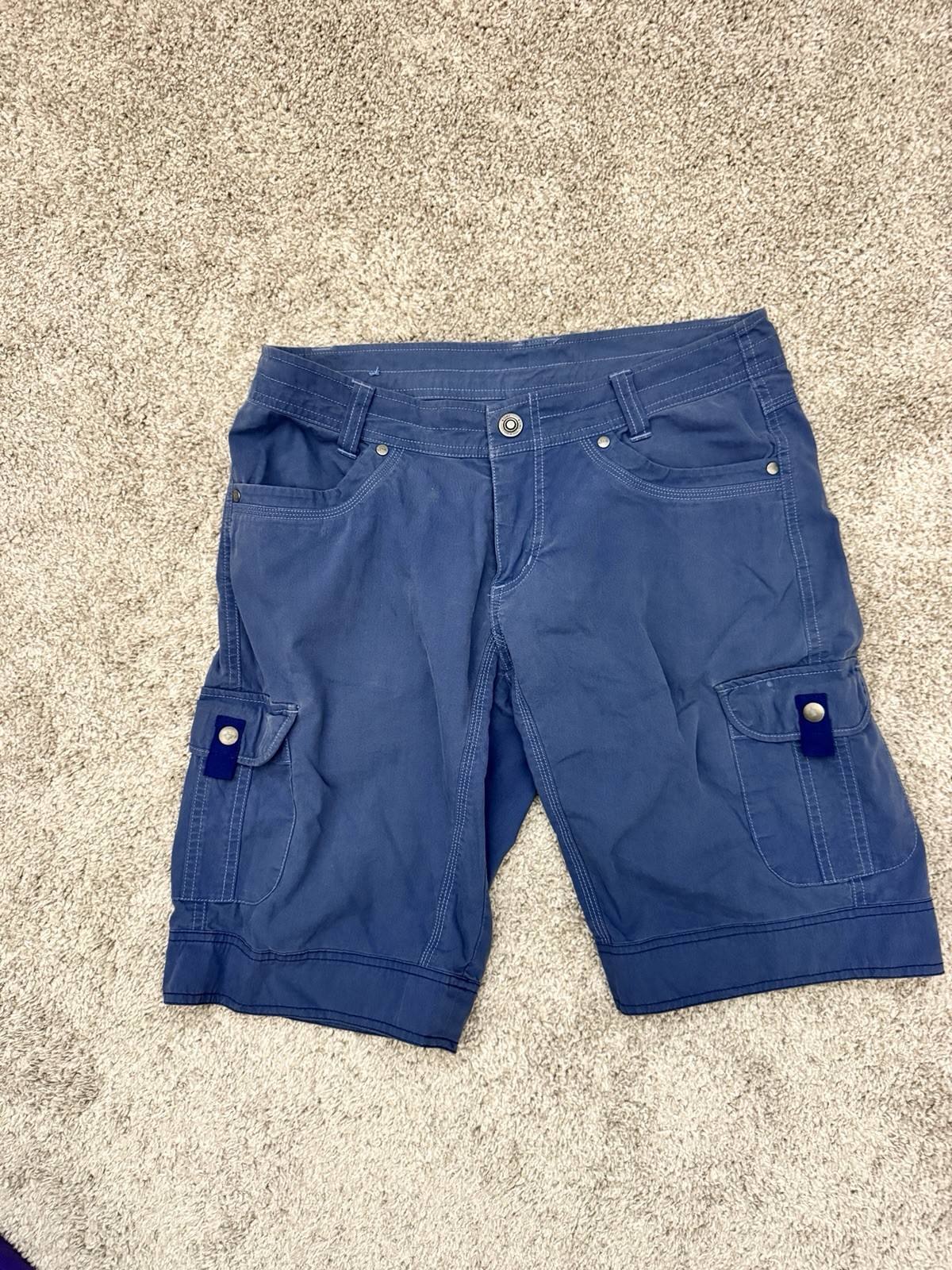 Kuhl Women’s Cargo Hiking Shorts Blue Outdoor Utility Gorpcore Size 6