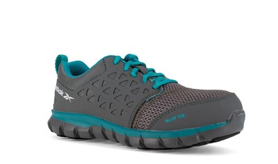 Reebok Work Women's Sublite Cushion Comp Toe Athle Grey and Turquoise - 4 Wide