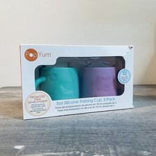 PopYum Silicone Training Cup, 2-Pack 5 Oz Pink And Green New
