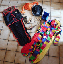 Faschingskostüme Kinder Clown 128 und Sheriff 128/140  2 Pistolen mit Munition