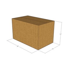 20 20x12x12 Kraft Brown Corrugated Shipping Boxes 32 ECT Single-Wall New