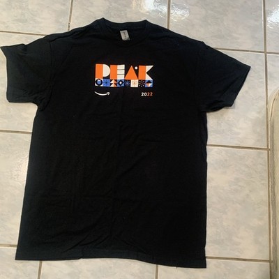 Amazon MDW2 Warehouse Employee Christmas Peak 2022 Shirt 3X Black Orange Holiday