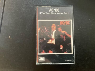 AC/DC IF YOU WANT BLOOD YOU'VE GOT IT CASSETTE TAPE 1978 PAPER LABEL ATLANTIC