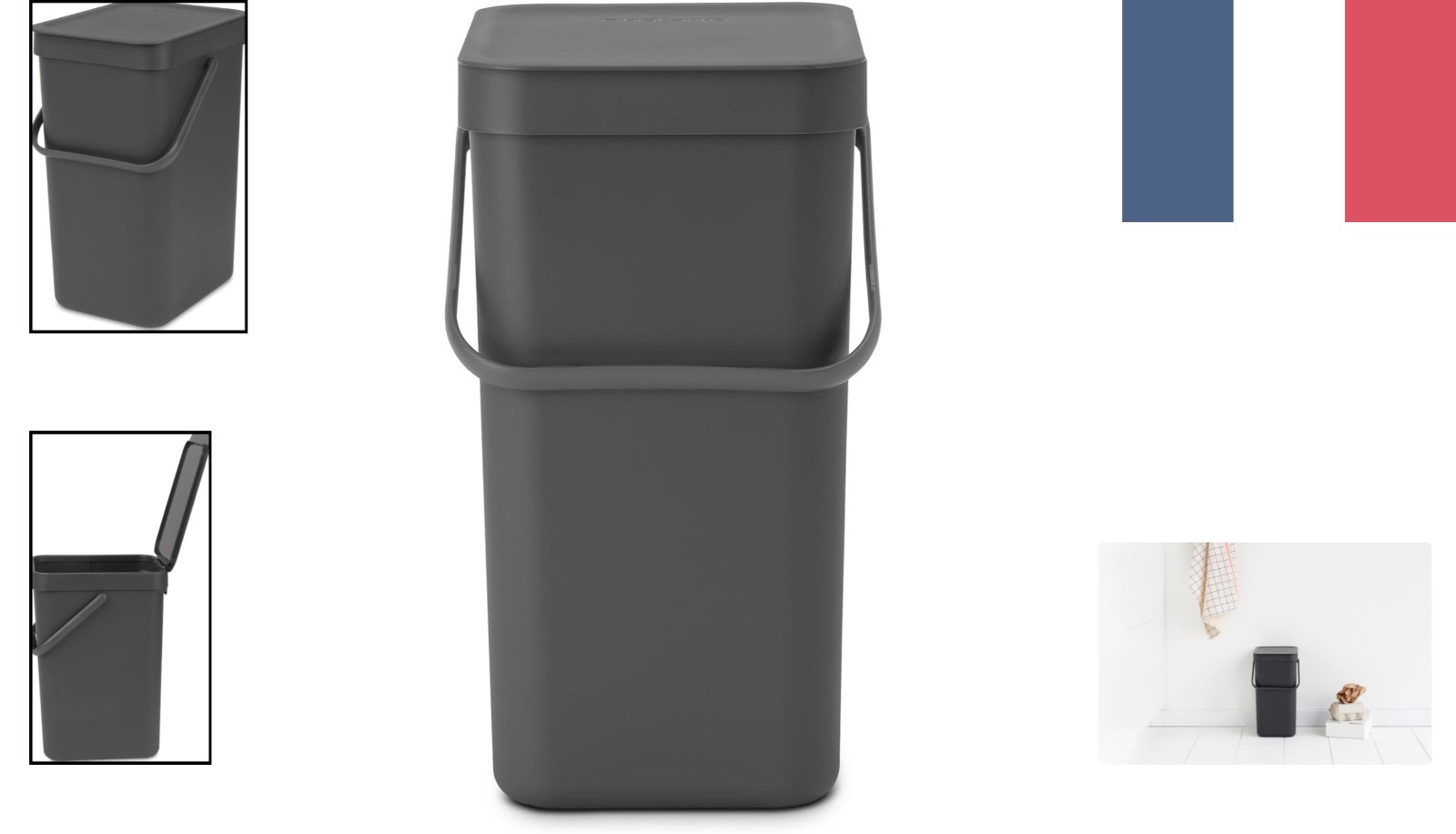 Poubelle Brabantia Sort & Go 12L pour optimiser le tri selectif dans votre cuisine compacte gris