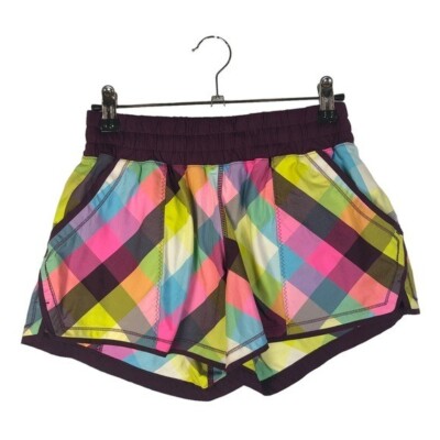 Lululemon Shake & Break Sea Check Multi & Plum Athletic Shorts 4