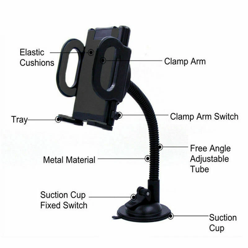Universal 360° in Car Windscreen Dashboard Holder Mount For GPS Mobile Phone UK - Image 2 of 4