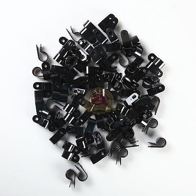 100 PACK 1/2'' CABLE CLAMPS BLACK UV RESISTANT HOSE WIRE ELECTRICAL CC500