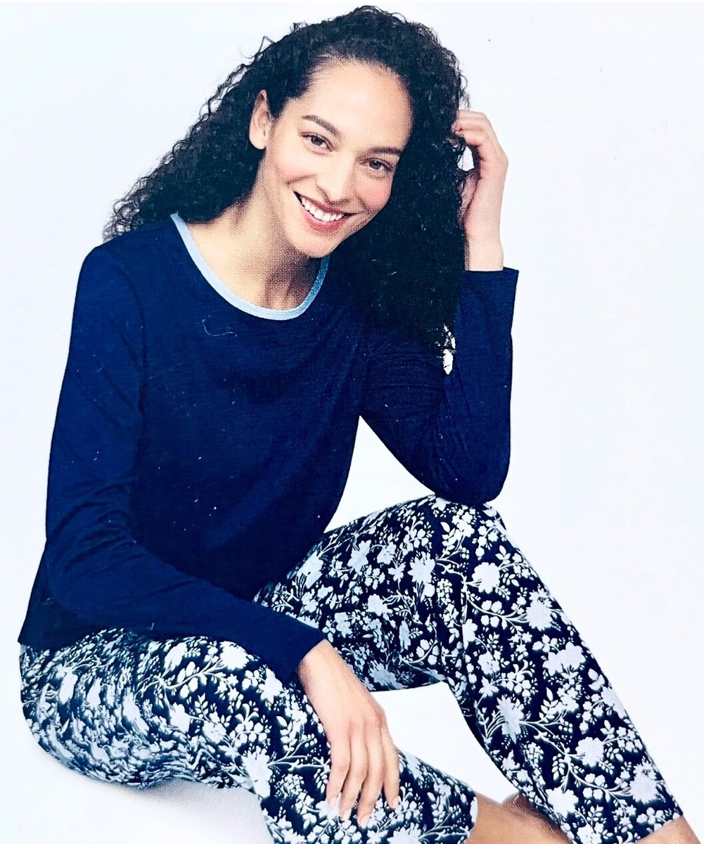 Lands' End Women's Knit 2-piece Pajama Set Long Sleeve NWT