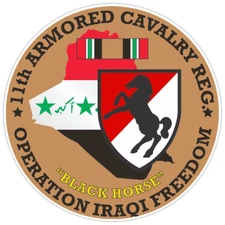 11th Armored Cavalry Regiment ACR Operation Iraqi Freedom Bumper Sticker 5"