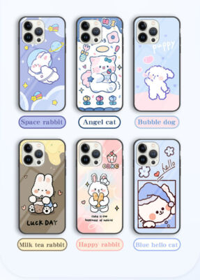 Glass Rabbit Cat Phone Case For OPPO Realme 15 14 13 12 11 A55 A38 C75 C63 X50