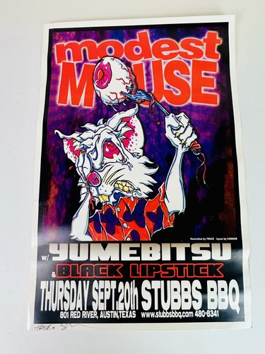MODEST MOUSE STUBBS AUSTIN TX 2001 CONCERT POSTER TRACE CONNER W/ EXTRA SKETCH - Picture 12 of 14