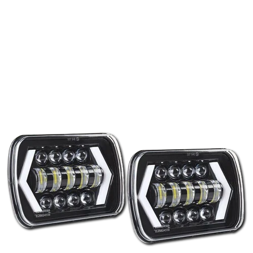 2pcs 7x6" Rectangle LED Headlight High/Lo Sealed Beam H6054 for GMC Syclone 1991 - Image 3 of 4