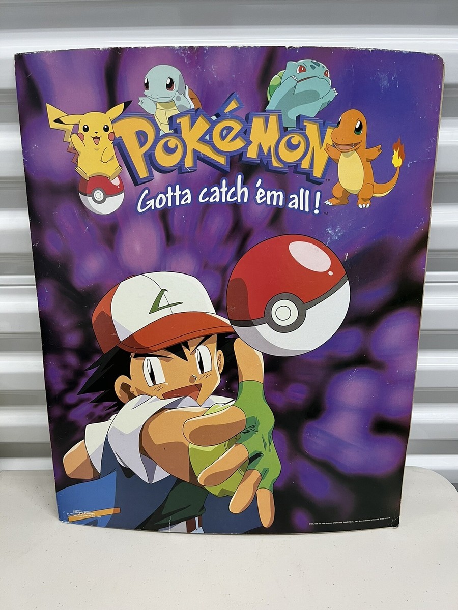 1999 Pokémon Poster Nintendo 16 x 20” Scorpio Ash Ketchum Gotta