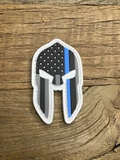 Patch PVC Tactical Morale HOOK-3D Police Spartan Thin Blue Line Warrior Helmet