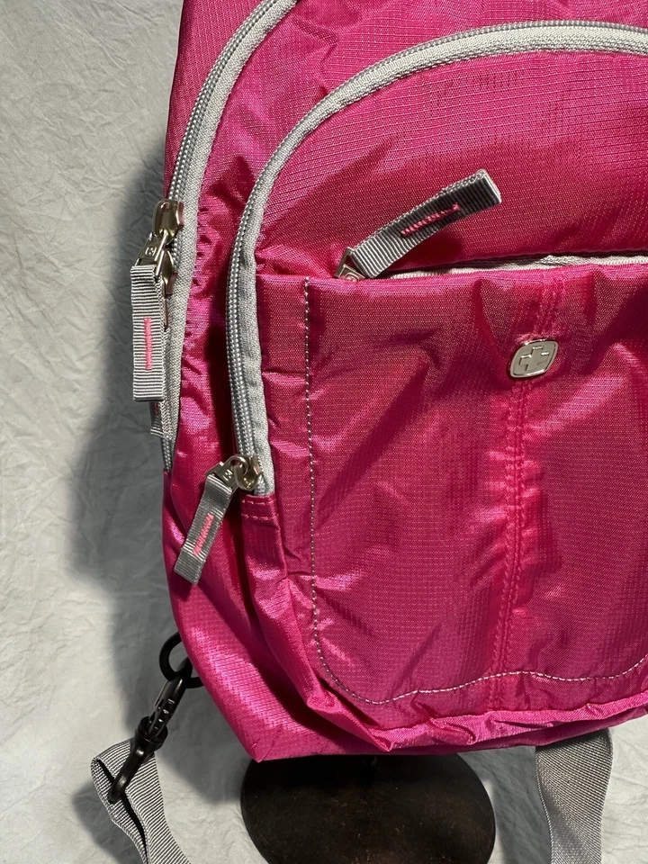 Mochila de ombro Swiss Gear Wenger rosa viagem bolsa tiracolo bagagem de mão - Imagem 4 de 4
