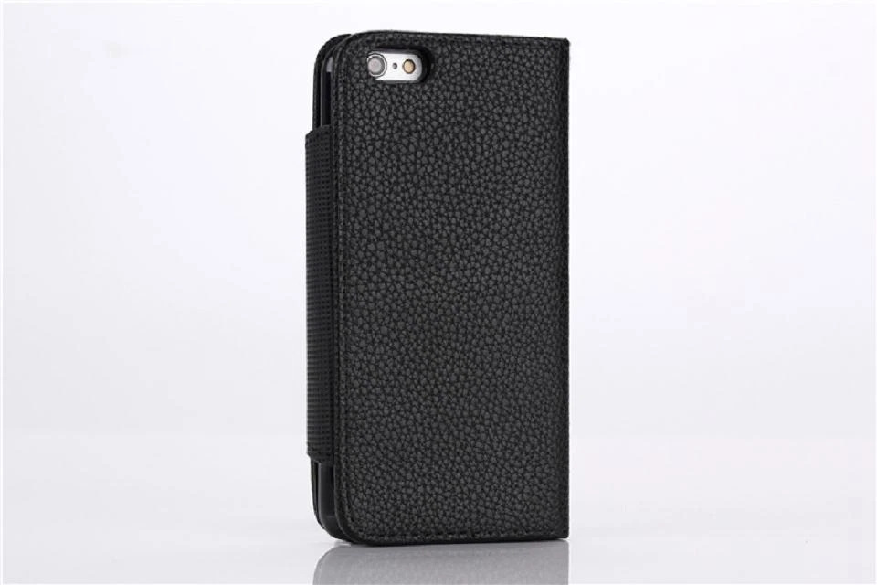 New Detachable Black Wallet PU Leather Case Cover For Apple iPhone 6 Plus - Image 3 of 4
