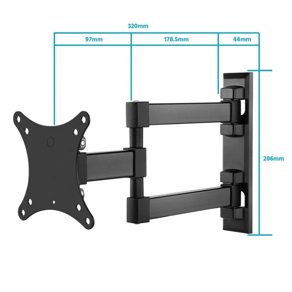Soporte de Pared TV Full Motion 13 15 17 19 21 23 26 37" Aluminio LCD LED VESA Foto 2 de 4