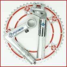 BERGAMIN CAMPAGNOLO NUOVO RECORD CHAINRING SEATPOST CINELLI 1R STEM VINTAGE OLD