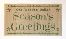 Souvenir Wooden Dollar Wayne & Bill Reed Merry Christmas Good Fortune 1969