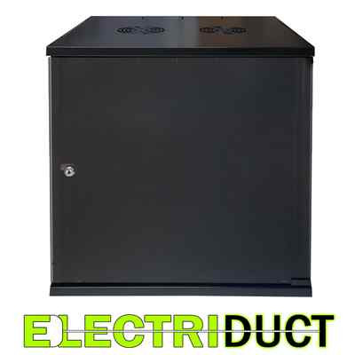 12U E-Pro Series Wall Mount Cabinet Rack Enclosure - Black - Electriduct