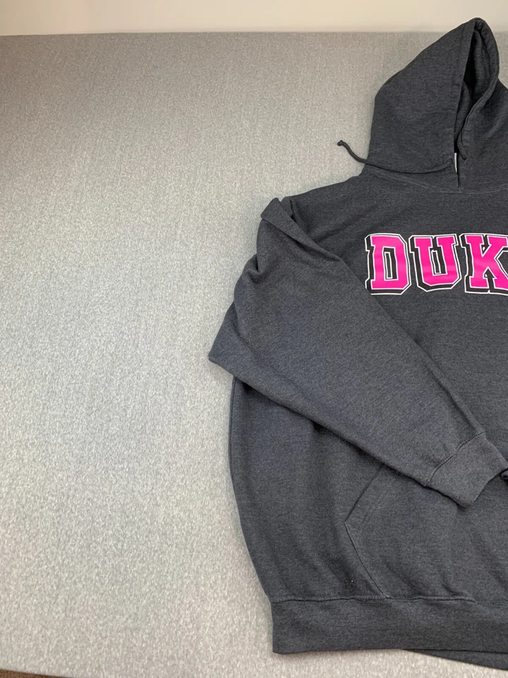 DUKE Pink Logo Pullover Sweater Sweatshirt Hoodie Womens Plus Size 3XL Gray EUC - Image 4 of 4
