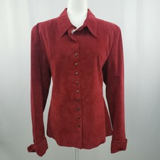 Genuine Leather Suede Snap Front Shirt Jacket By Madison Creek Outfitter Xxl 2xl