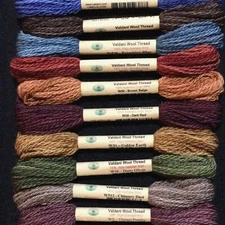 AussiePure Wool Threads: 12-Color Primitive Art Collection, Size 8