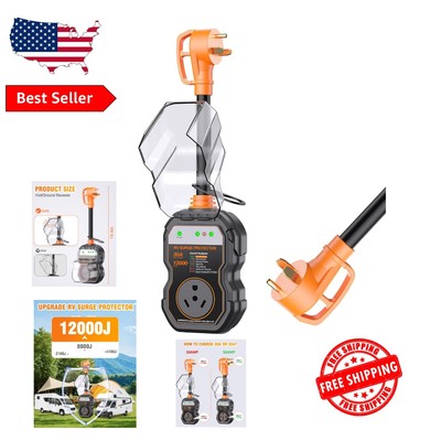 Advanced 12000 Joules RV Surge Protector and Analyzer with Flame-Retardant Build