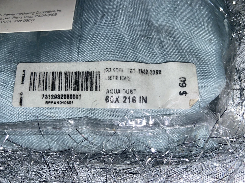 Lot Of 2-Liz Claiborne, Lisette, Sheer, Scarf Valance, AQUA DUST 60" x 216" NIP - Image 3 of 4