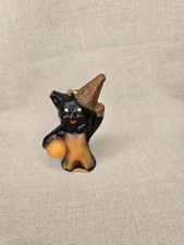 Vintage Gurley Black Cat Trick Or Treater 3.5" Candle 