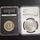 1957 Franklin Half & 1883-O Morgan Dollar 90% Silver MS63 NGC PCS Lot