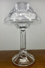 Royal Limited 24% Full Lead Crystal 13" Rose Pedestal Candle Votive Fairy Lamp 