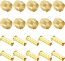 PATIKIL Brass Compression Sleeves Ferrules for 1/4 Inch OD Hose Tube, 20 Pack