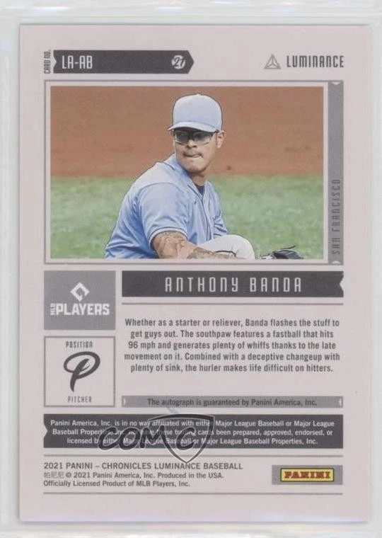 2021 Panini Chronicles Luminance Auto Anthony Banda #LA-AB Auto - Image 2 of 2
