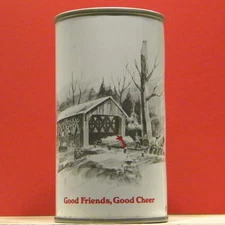 Iron City Beer B/O Can Xmas Covered Bridge Horses & Wagon Pennsylvania 497 MINT