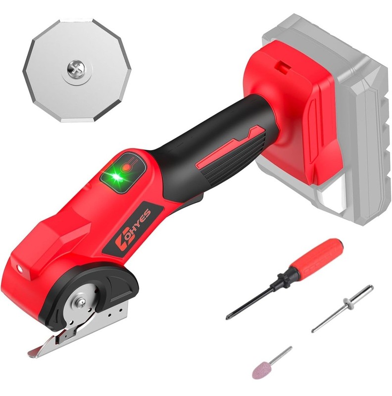 Ohyes Cordless Oscillating Tool 18V LED Light High Torque Quick-Blade ZX0662 Red