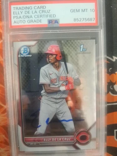 2022 Elly De La Cruz Bowman Chrome #BCP-50  Auto PSA/DNA 10