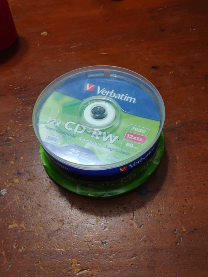 Verbatim CD-RW Discs 700MB/80min 4X/12X Spindle 25/Pk Brand New Not Opened  - Image 3 of 4