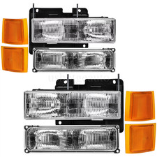 Headlights For 1994-1999 Chevy Ck 150025003500 Chrome Housing Headlamps Lhrh