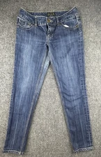 Seven7 Women Jeans Sz 29 Denim Premium Blue Label Embroidery Pocket
